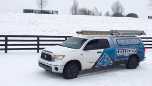 The Trifecta Wildlife Services truck out in a central KY snowfall