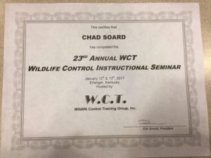 WCT Seminar Certificate for Chad Soard