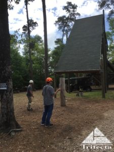 A roof rope access training tower at Reality Rope Access training