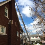 Lexington KY home where a raccoon had entered the chimney flue.