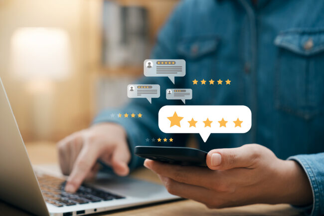Customer Satisfaction Survey Concept, Users Rate Service Experie