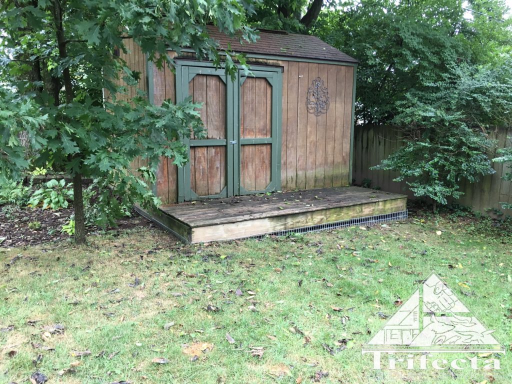 Shed with a Dig Defence Installation