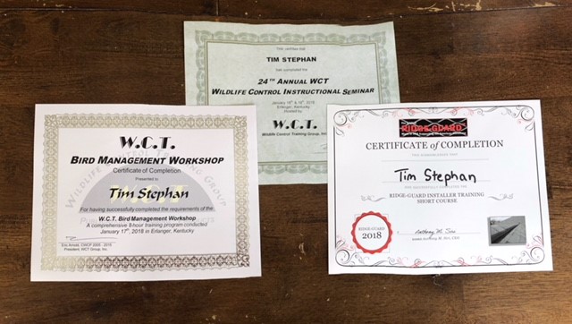 2018 WCT Certificates Tim Stephan Tim Stephan's 2018 WCT Certificates