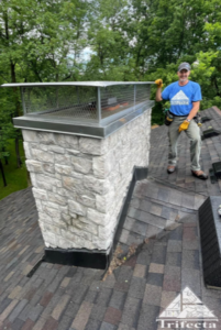 Newly installed chimney cap by Clay of Team Trifecta