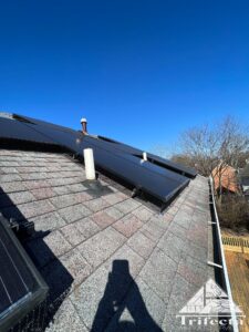 Wide view of solar panel exclusion work post install