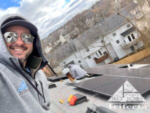 Team Trifecta working on solar panel wildlife exclusion